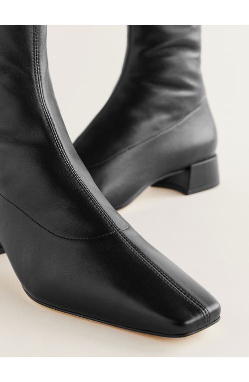 Shop Reformation Rosina Bootie In Black Stretch Leather