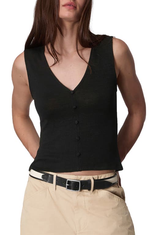 Shop Rag & Bone The Knit Button-up Tank In Black