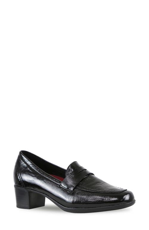 Munro Ellis Penny Loafer Pump In Black Pate