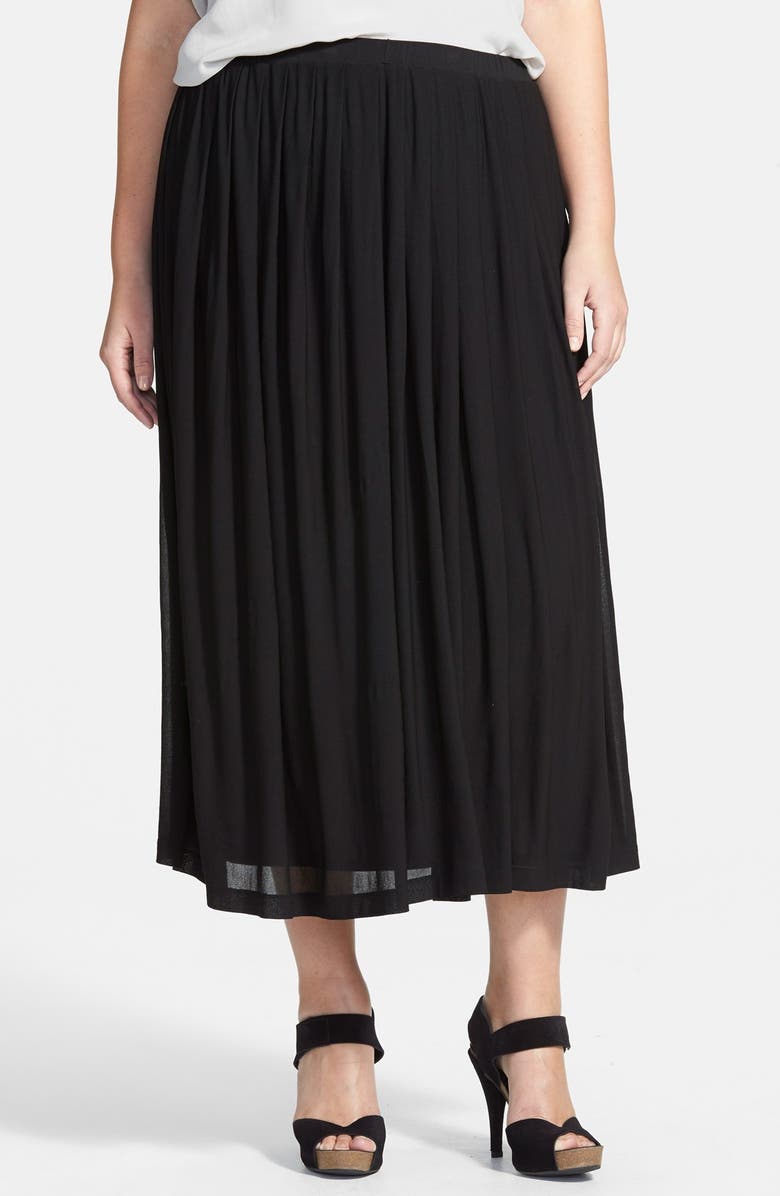 Eileen Fisher Pleated Silk Midi Skirt (Plus Size) | Nordstrom