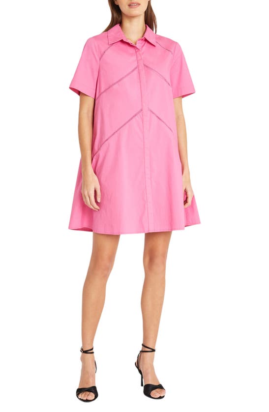 Donna Morgan For Maggy Ladder Cutout Shirtdress In Phlox Pink