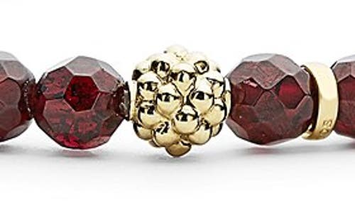 Shop Lagos Caviar Icon Semiprecious Stone Bracelet In Garnet/gold