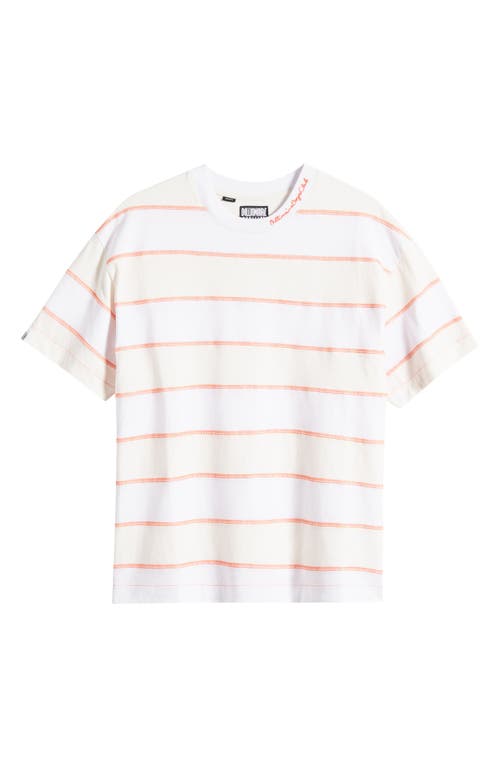 Shop Billionaire Boys Club Rings Stripe Oversize Crop T-shirt In Gardenia