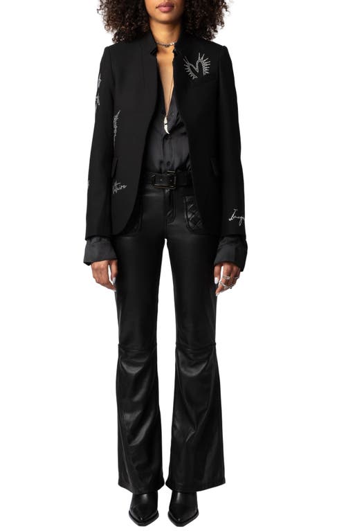 Shop Zadig & Voltaire Very Strass Rhinestone Blazer In Noir