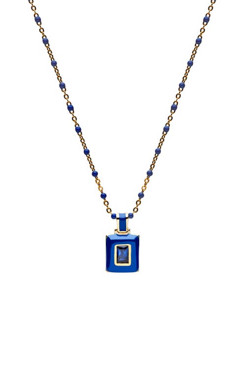 Awe Inspired Indigo Aura Blue Sapphire Pendant Necklace in Gold Vermeil