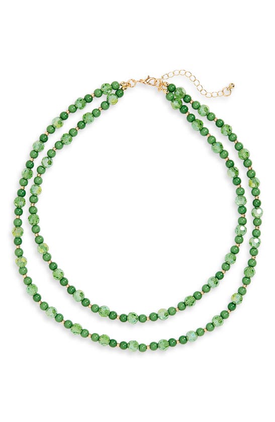 Tasha Beaded Layered Necklace In Green