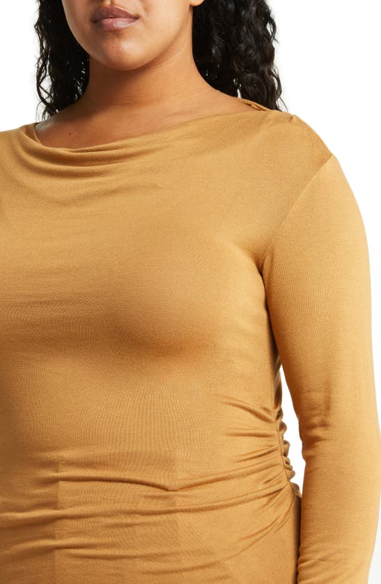 Vince Double Layer Long Sleeve Top In Honey