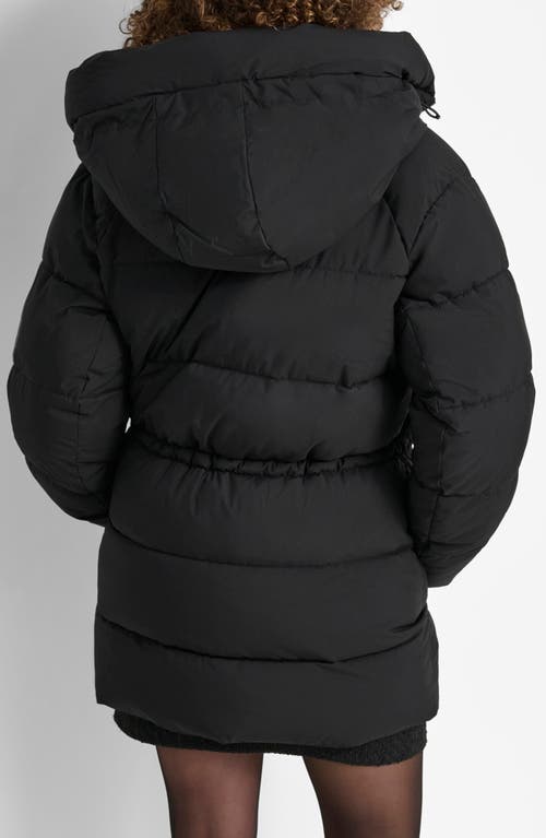 Dkny Stretch Puffer Jacket In Ebony