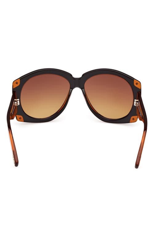 Shop Mcm 61mm Gradient Round Sunglasses In Black/other/gradient Brown