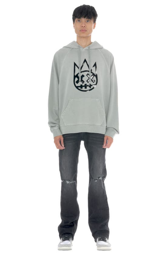 Cult Of Individuality Shimuchan Flocked Logo Graphic Hoodie In Vintage Grey