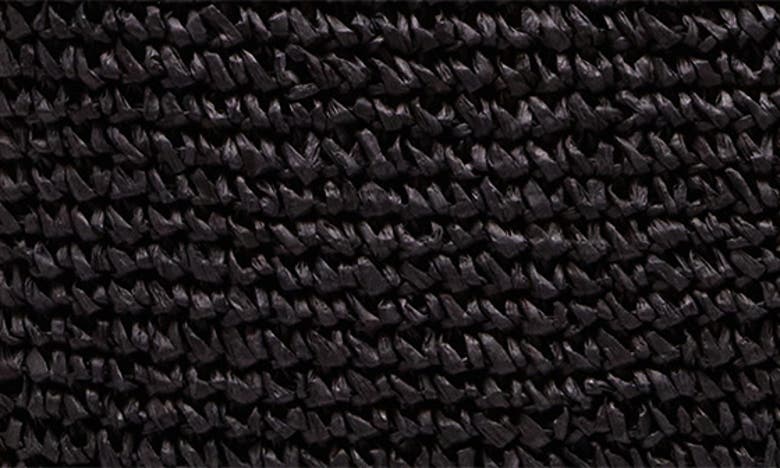 Shop Anne Klein Woven Straw Satchel In Black/ Black
