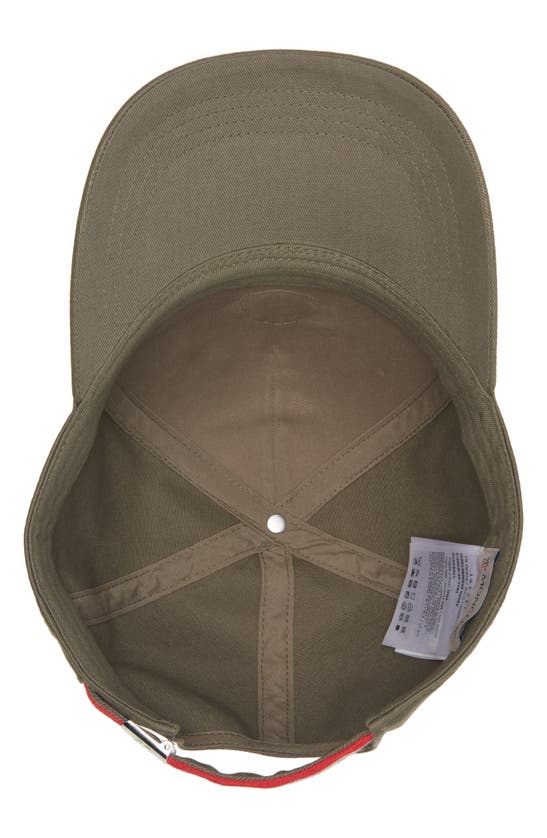 Shop Moncler Logo Patch Cotton Baseball Cap In Dark Green