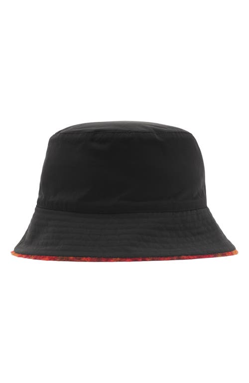 Shop Burberry Reversible Twill & Fleece Bucket Hat In Multi