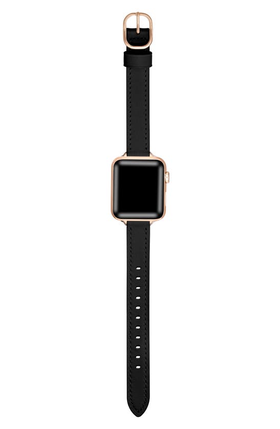 The Posh Tech Carmen Leather Apple Watch® Watchband In Black
