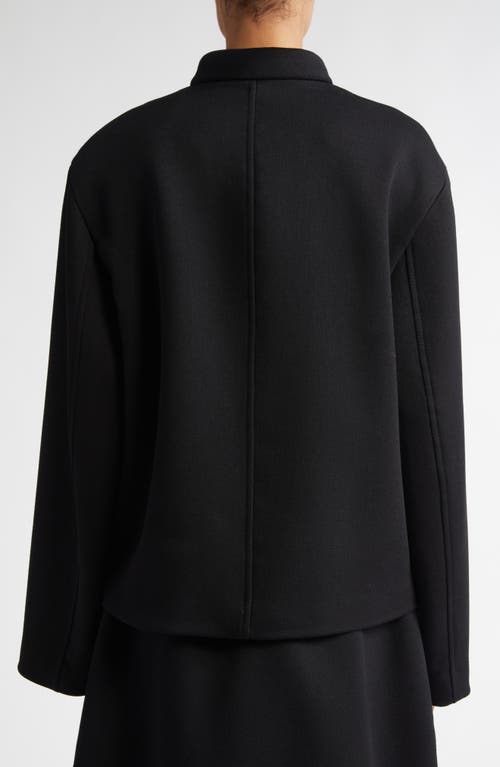 Jil Sander Double Breasted Wool Blend Crop Jacket In Black