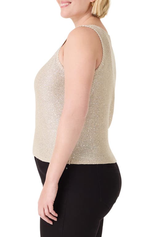 Shop Nic + Zoe Nic+zoe Subtle Sparkle Sweater Tank In Brown Rice