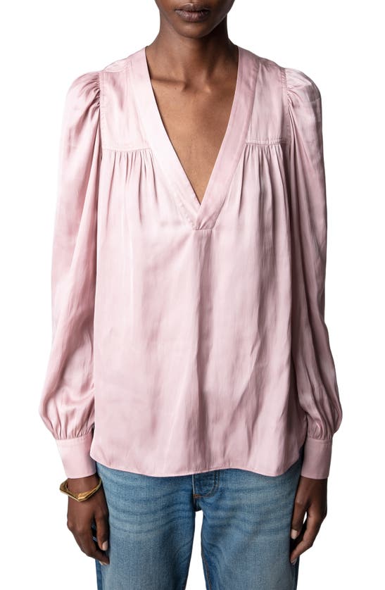 Zadig & Voltaire Blouse Telia Satin Deep Parme In Deep Parme