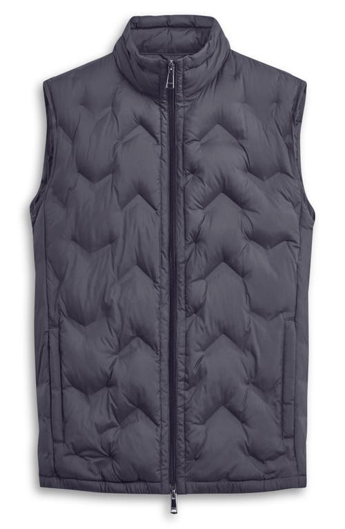 Shop Bugatchi Water Repellent Chevron Quilted Puffer Vest In Black