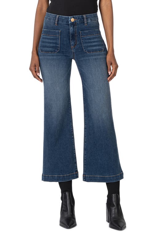 Shop Kut From The Kloth Meg Patch Pocket High Waist Wide Leg Jeans In Dandle