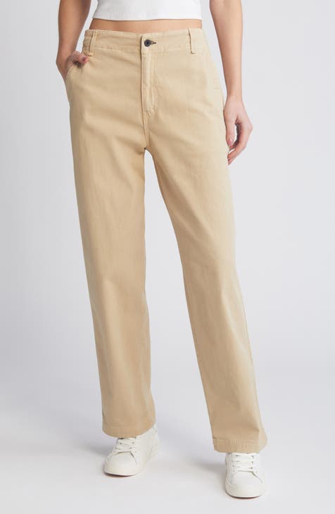 High Waist Relaxed Straight Leg Chinos