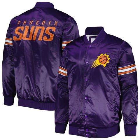 STARTER Women's Starter Purple/Gold Los Angeles Lakers Split Colorblock  Satin Full-Snap Varsity Jacket