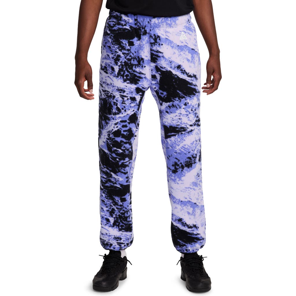 Nike Acg Wolf Tree Polartec® Fleece Sweatpants In Lilac Bloom/black/white