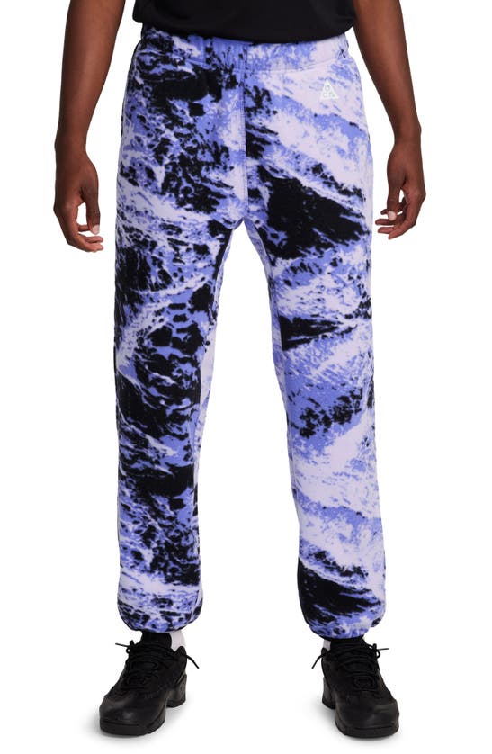 Shop Nike Acg Wolf Tree Polartec® Fleece Sweatpants In Lilac Bloom/ Black/ White