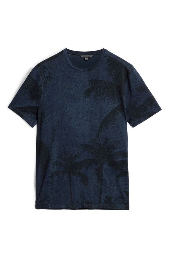 Shop John Varvatos Gobi Palm Burnout T-shirt In Navy