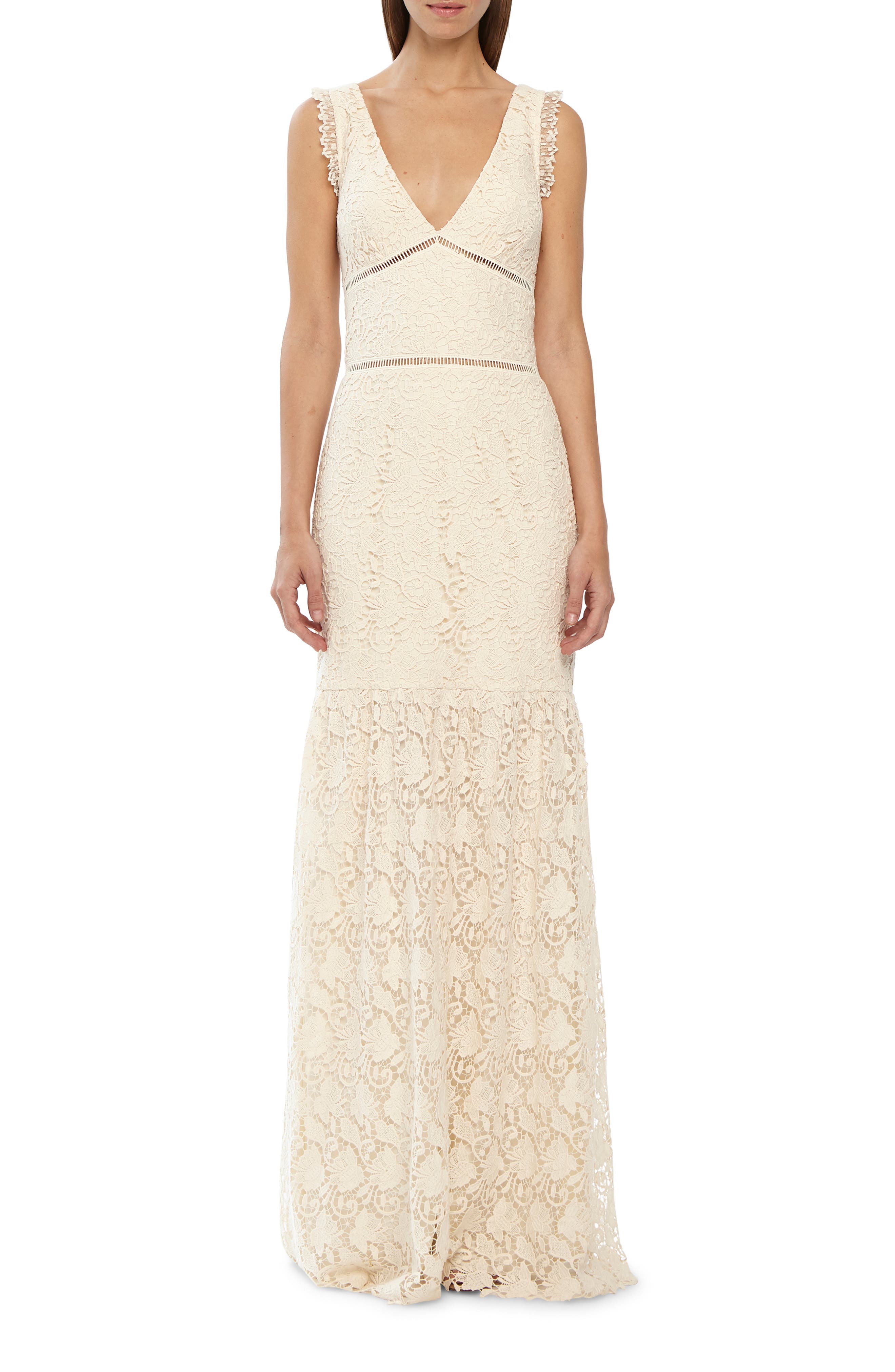 Ml Monique Lhuillier Lace Trumpet Gown