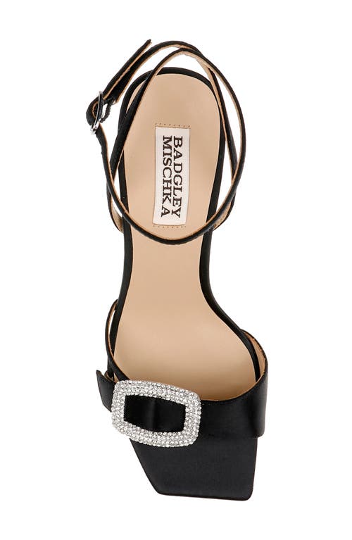 Badgley Mischka Collection Judith Ankle Strap Sandal In Black Satin