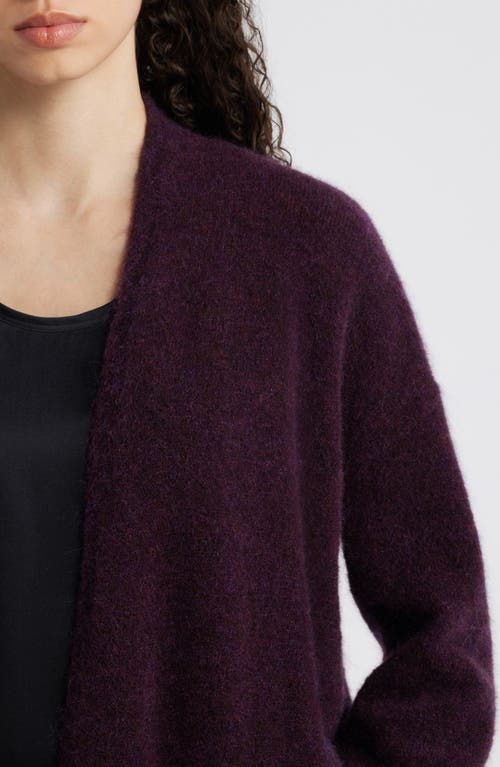 Shop Eileen Fisher Open Front Brushed Cardigan In Violet