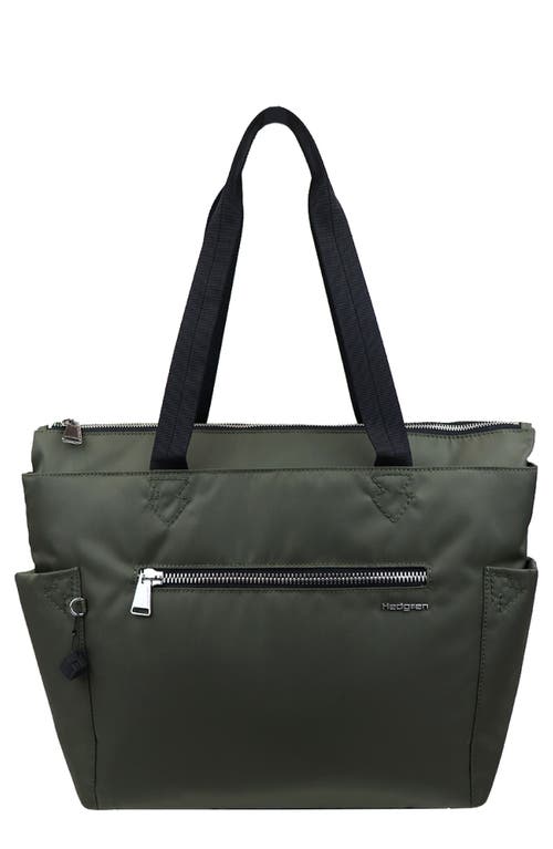 Margaret Water Repellent Recycled Polyester Tote in Olive