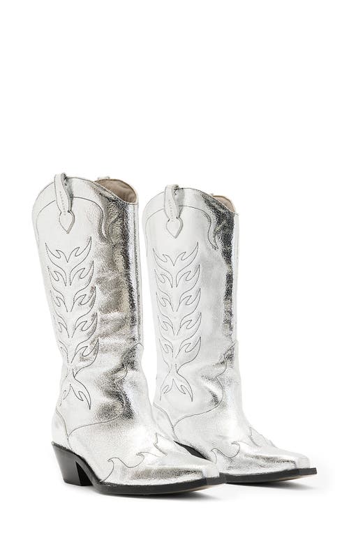 Dolly Cowboy Boot in Metallic Silver