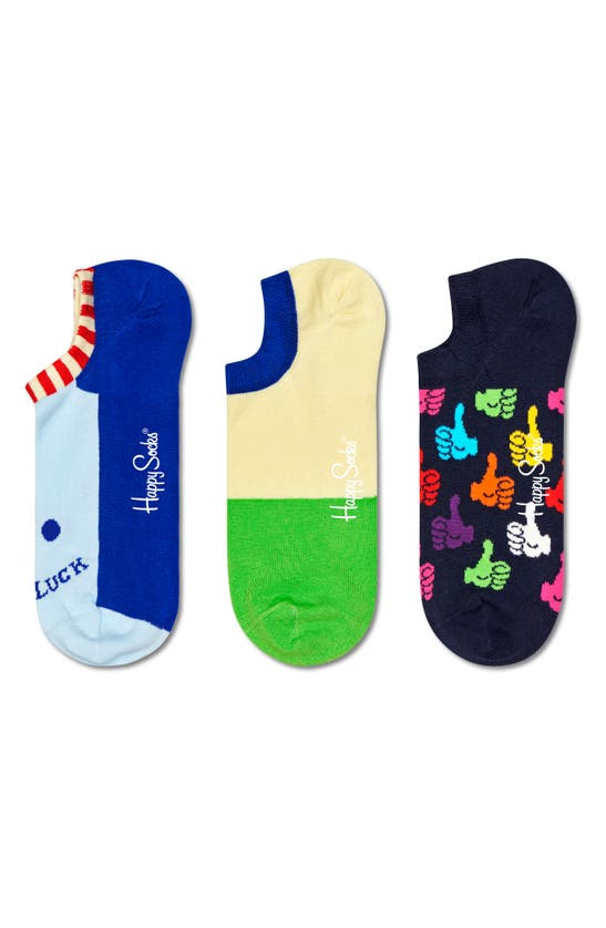 Happy Socks Lucky Assorted 3-pack No-show Socks In Multi