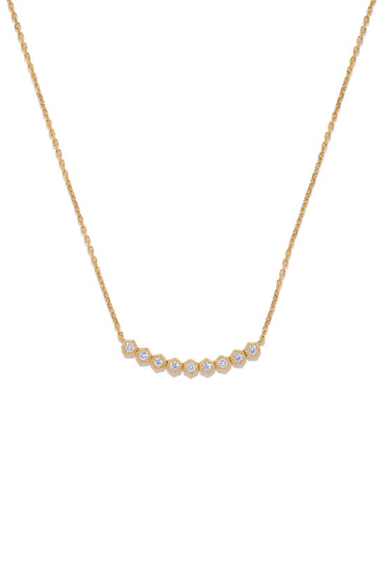 H.j. Namdar Hexagonal Diamond Necklace In 14k Yellow Gold