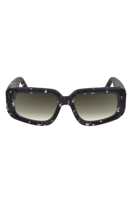 Shop Victoria Beckham Vb Monogram 54mm Modified Rectangular Sunglasses In Black Havana