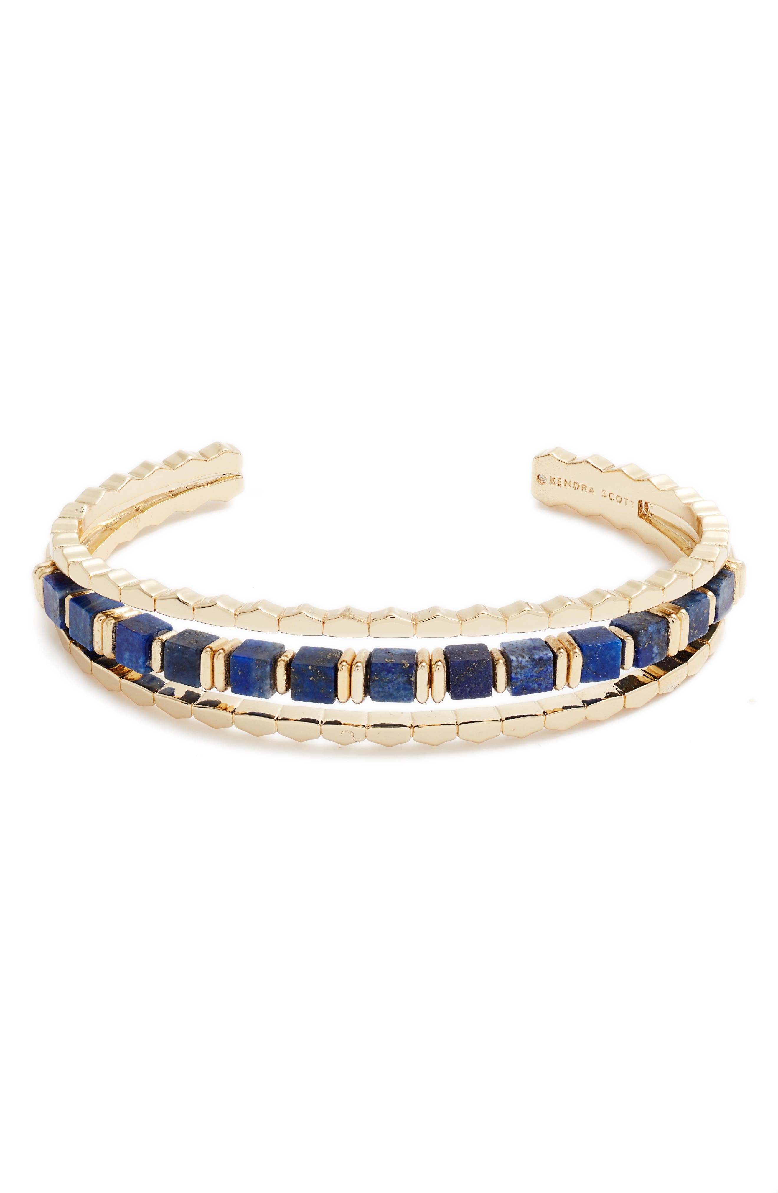 18K yellow Gold plated chain blue tone cotton braided multi-strand wrap bracelet blue crystal