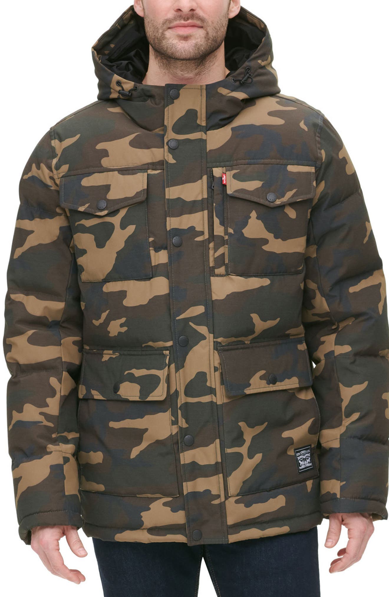 levi's camo puffer jacket