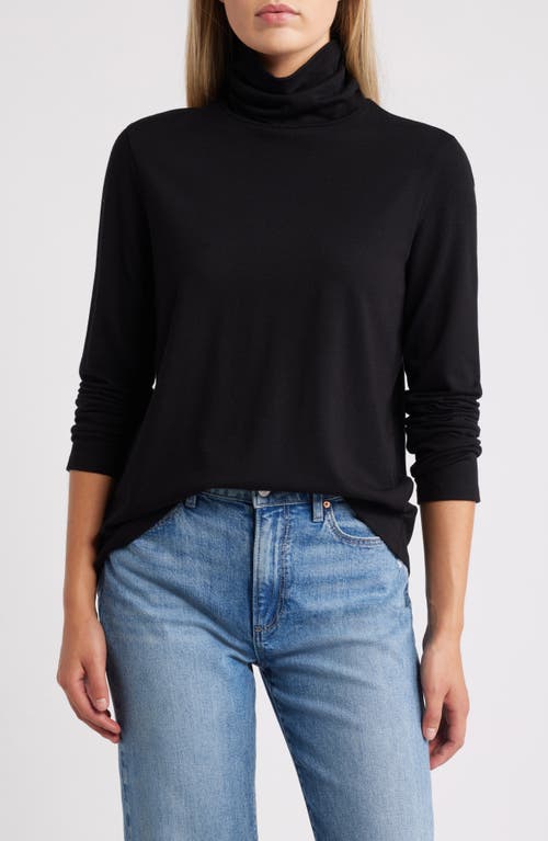 Caslonr Caslon(r) Long Sleeve Turtleneck Top In Black