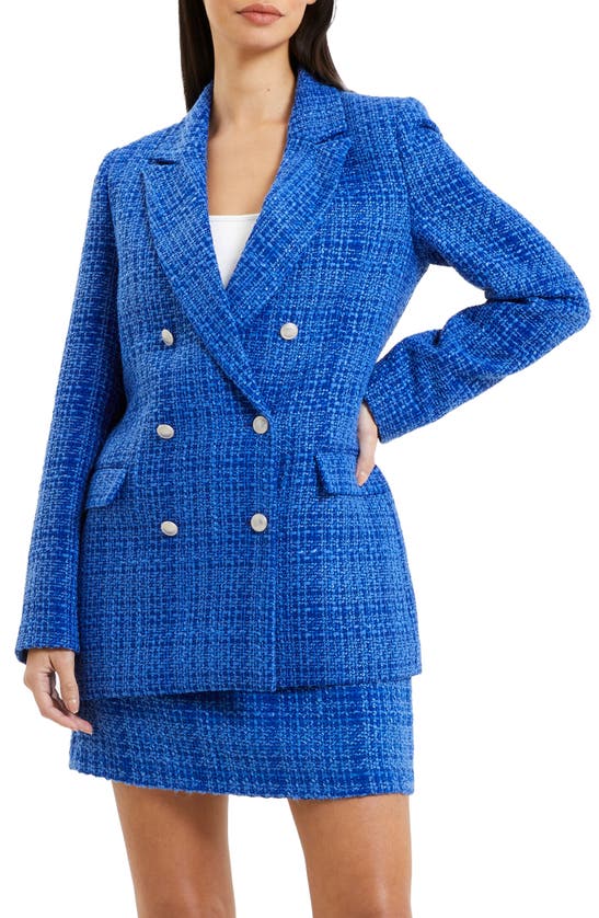 FRENCH CONNECTION AZZURRA DOUBLE BREASTED TWEED BLAZER