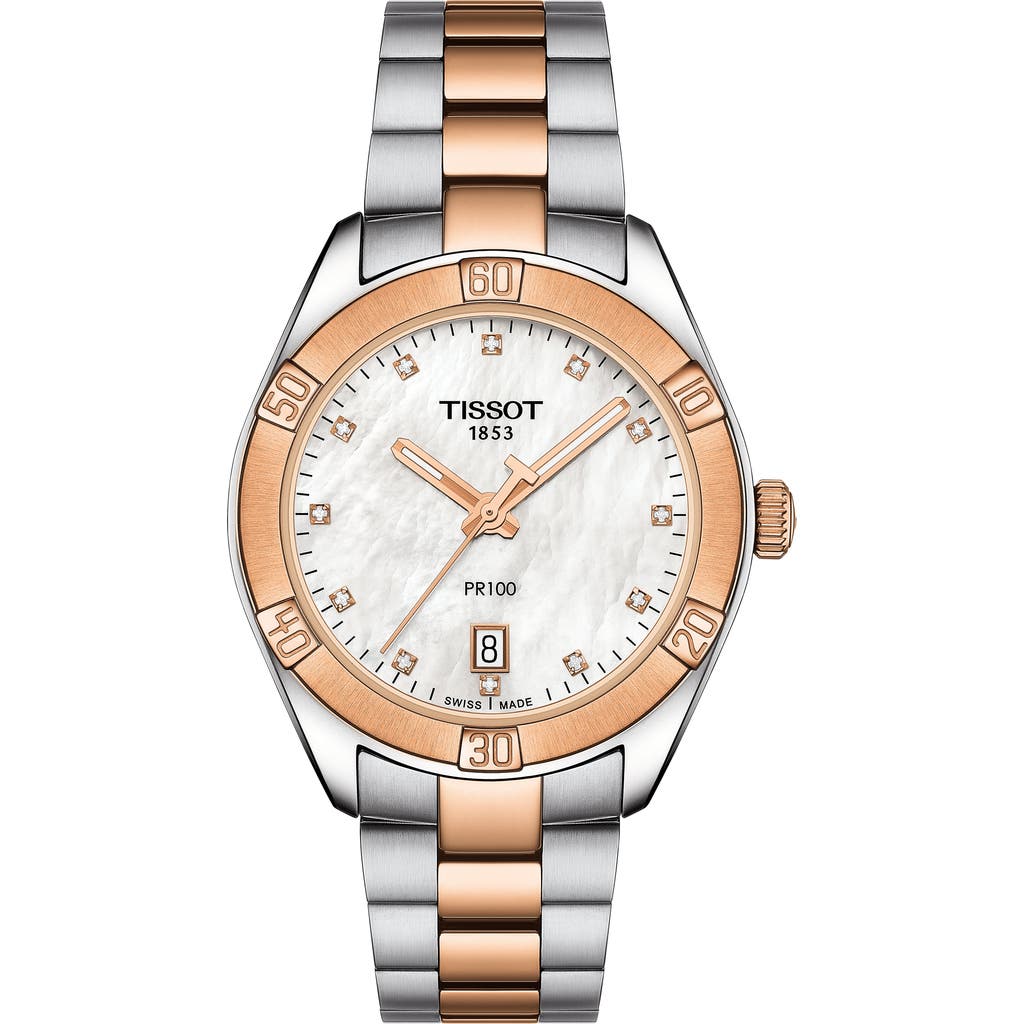Tissot T-classic Pr 100 Bracelet Watch In Gold