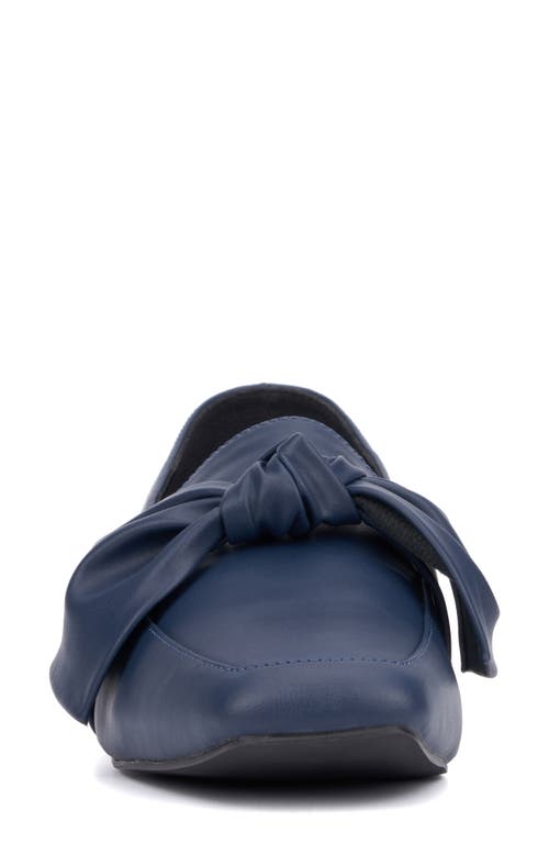 New York And Company Dominica Bow Loafer In Navy