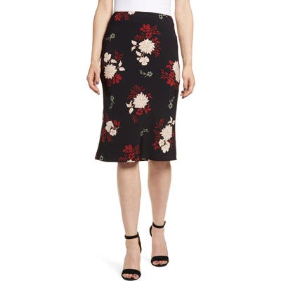Bobeau Courtney Bias Cut Skirt, Black