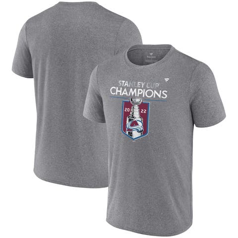 Girls Youth Fanatics Branded Heathered Charcoal Colorado Avalanche 2022 Stanley Cup Champions Locker Room T-Shirt