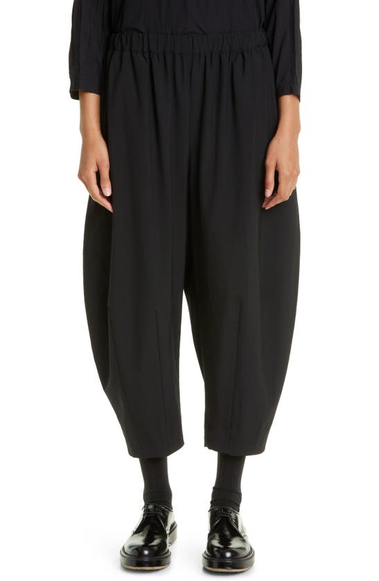 COMME DES GARÇONS CROP BALLOON LEG TROPICAL WOOL PANTS