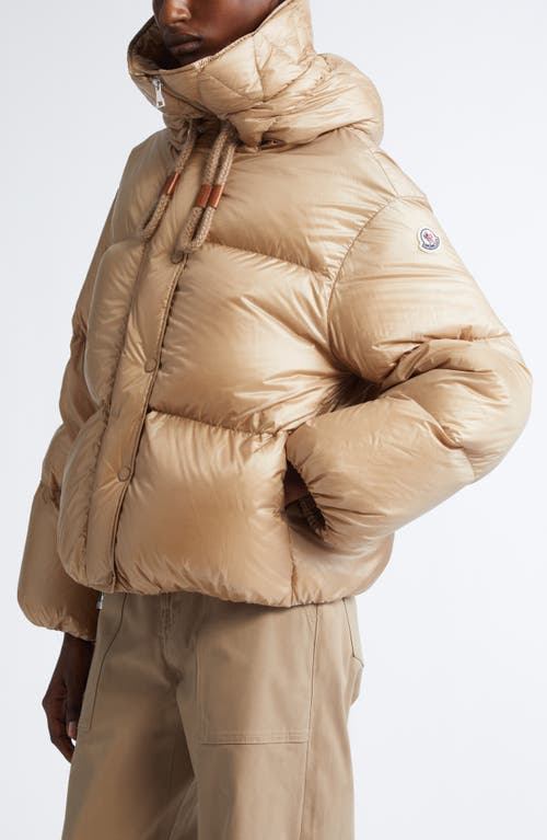 Shop Moncler Borey 2-in-1 Short Down Jacket In Beige