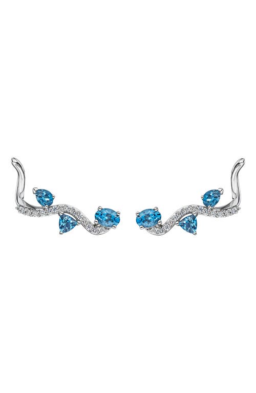 Hueb Mirage Diamond & Blue Topaz Ear Climbers in White Gold at Nordstrom