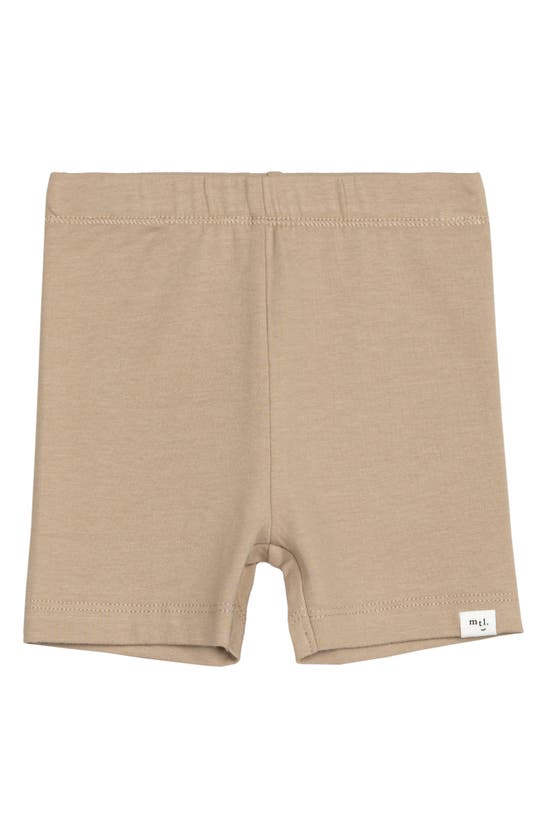 Miles The Label Babies' Stretch Cotton Jersey Bike Shorts In Sand