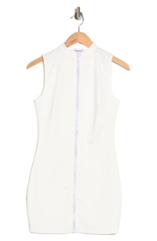 Bebe Sparkle Zipper Mini Dress In White