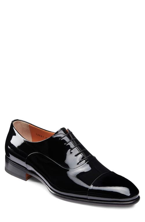 Santoni Isaac Cap Toe Oxford in Black at Nordstrom, Size 10